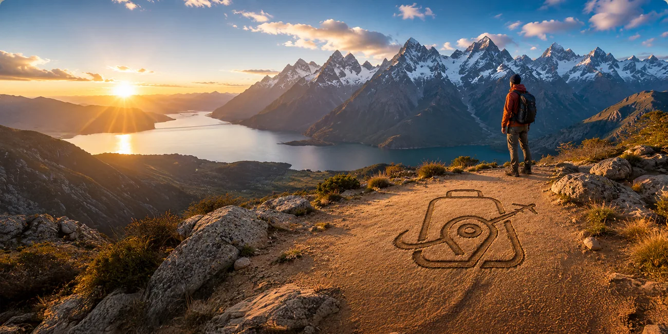 Diseñar Viajes: aventura en montaña con paisaje panorámico
